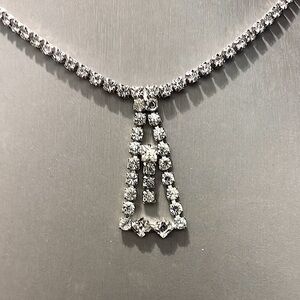 Silver & Rhinestone Vintage Necklace